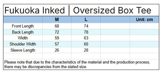 Fukuoka Inked | Oversized Box Tee